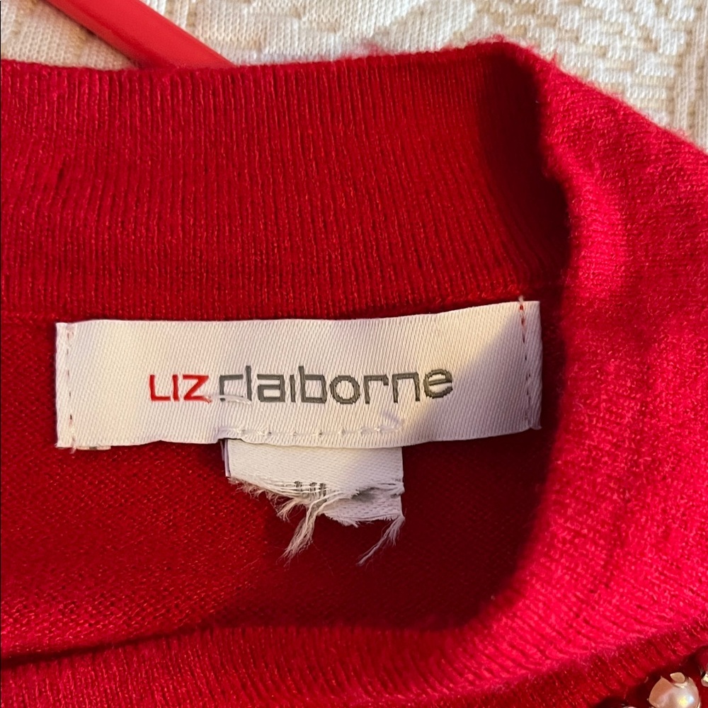 Liz Claiborne Bold Red Sweater - Picture 4 of 8